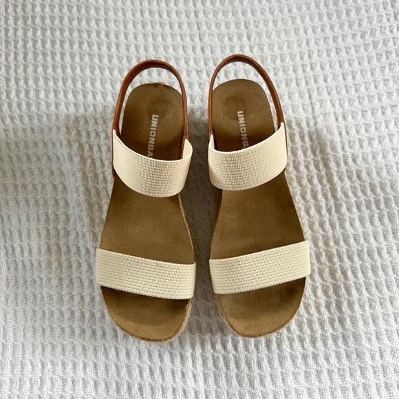 UNIONBAY Women's  Jaklin Flat Platform Sandals Natural Coloring Size 6 - Picture 3 of 8